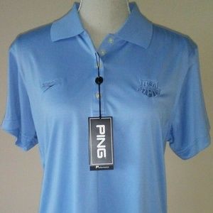 Ping USA Swimming Speedo short sleeve blue shirt